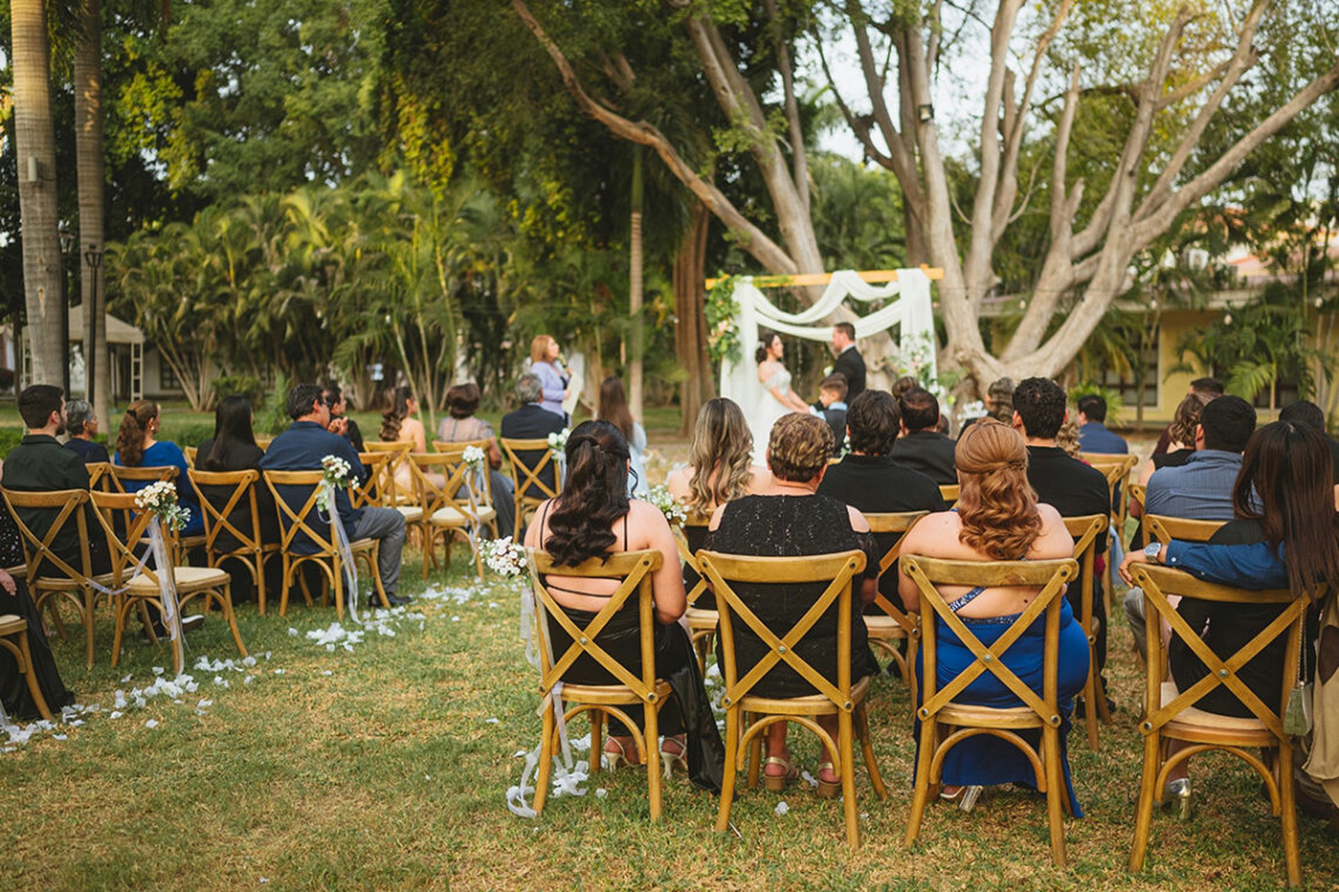 Elegant wedding ceremony setting